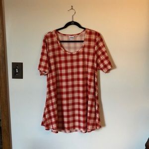 LLR red plaid Perfect T